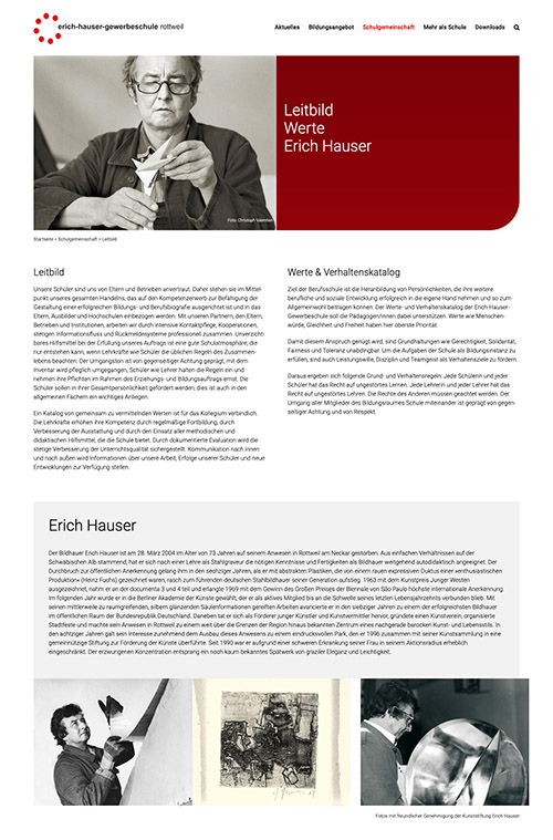 Erich-Hauser-Gewerbeschule Rottweil, EHG, Webdesign