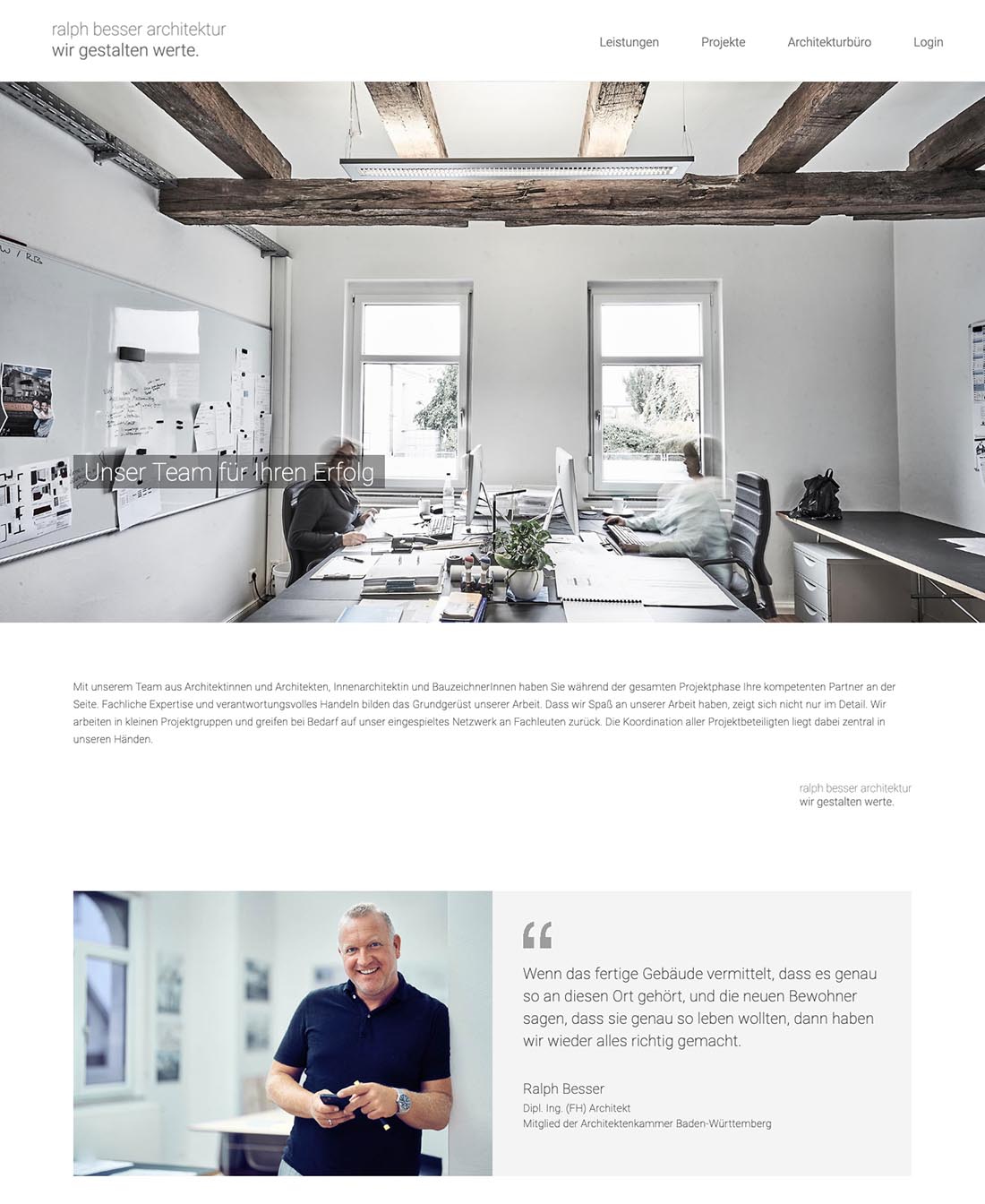 Ralph Besser Architektur, Dettingen/Teck, Webdesign